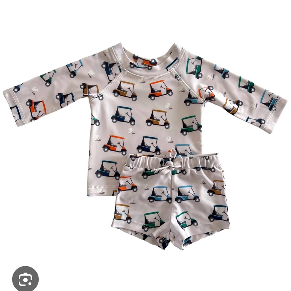 NWT SPEARMINT Love golf cart rashguard trunk set